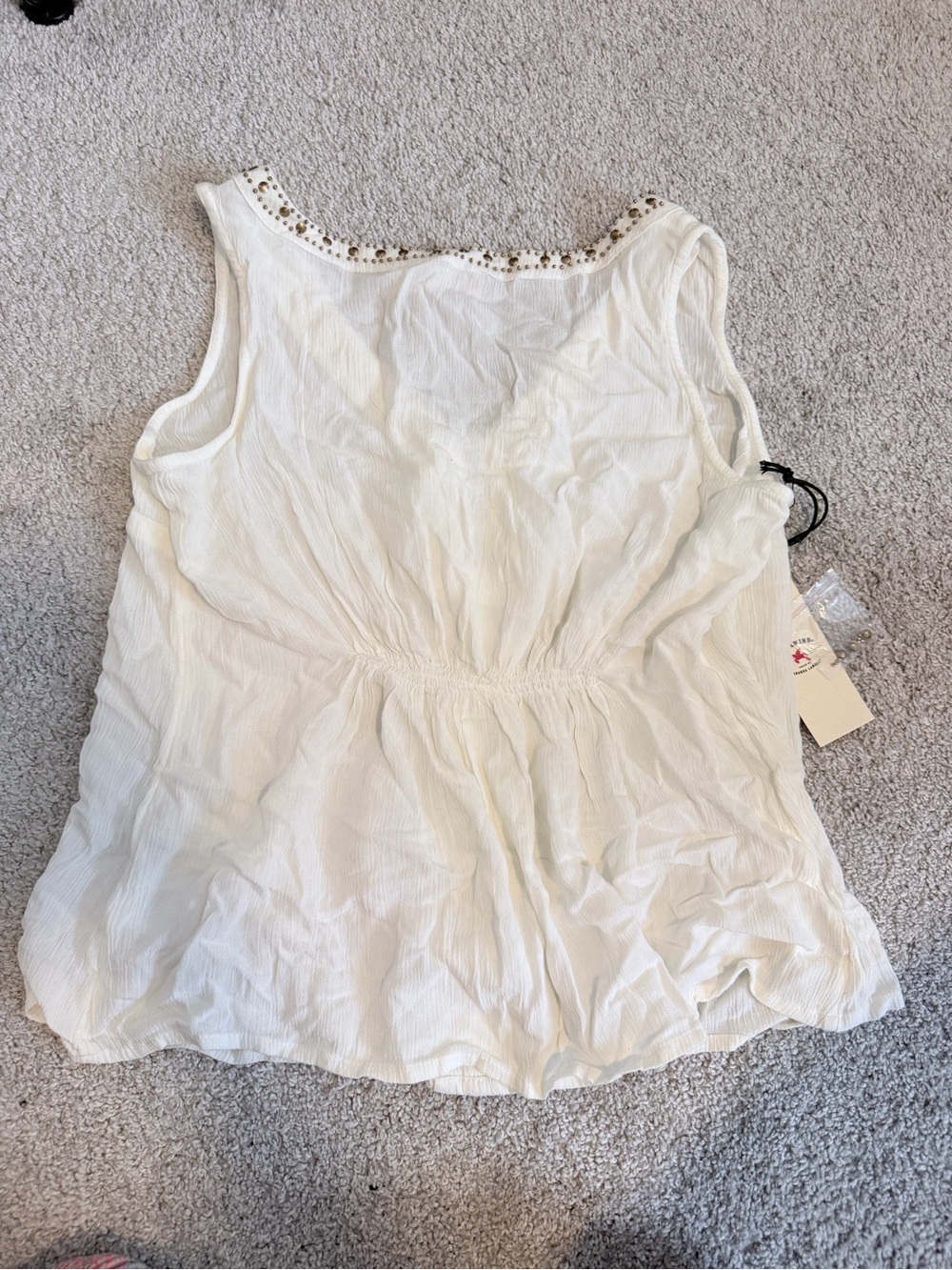 Idyllwind White Embellished V-Neck Sleeveless Top - Picture 4 of 4